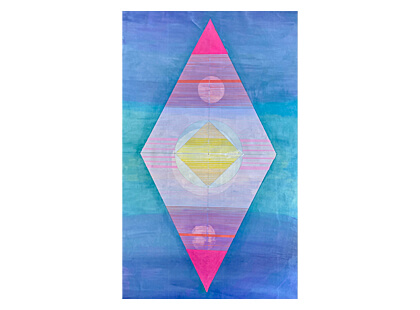 Diamond Meditation: Acrylic, oil, graphite, ink on canvas, 58 x 30 in