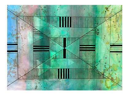 Summer Meditation : Oil, Acrylic, graphite and ink on linen, 27 x 41 in